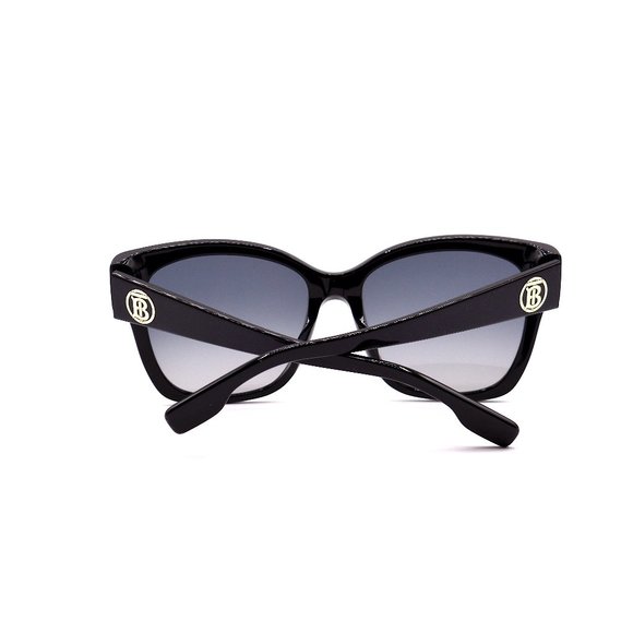 NEW BURBERRY BE4345F BLACK GREY POLARIZED LENS AUTHENTIC SUNGLASSES - Picture 6 of 10